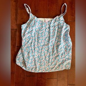 NWOT Pink Lily Blue and Purple Floral Sleeveless Blouse